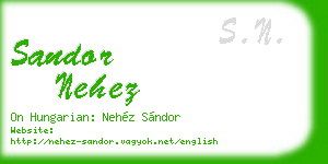 sandor nehez business card