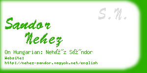 sandor nehez business card